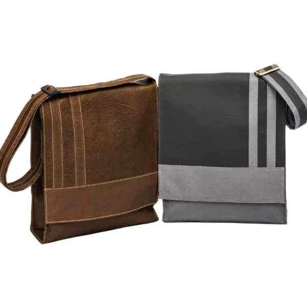 Bolso bandolera combinado en tela 600 y símil cuero